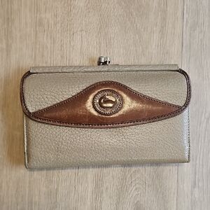 Dooney & Bourke Elegant Tan and Brown Women's Clutch Wallet